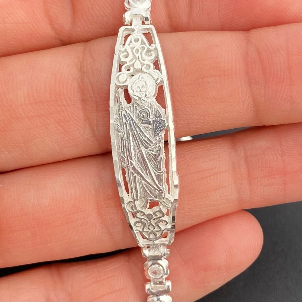 Saint Jude  Sterling Silver  925 Bracelet  Plata 925  Pulsera San Judas Tadeo